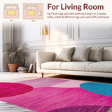 Ultra Soft Area Rug, Non Slip, Stain Resistant, Washable Area Rugs for Living Room, Bedroom, Contemporary Pink Blue Nursery Play Area Carpet(Pink)