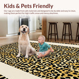 Ultra Soft Area Rug, Non Slip, Stain Resistant, Washable Area Rugs for Living Room, Bedroom, Chic Wildlife Motif Accents(Beige)