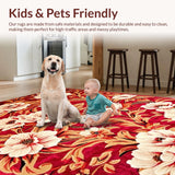 Chic Vibrant Botanical Motif(Red)