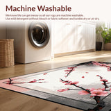 Ultra Soft Area Rug, Non Slip, Stain Resistant, Washable Area Rugs for Living Room, Bedroom, Stylish Dark Floral Serenity Pattern(Pink)