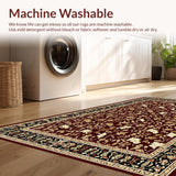 Ultra Soft Area Rug, Non Slip, Stain Resistant, Washable Area Rugs for Living Room, Bedroom, Chic Earthy Tones Vintage Aesthetic(Red)