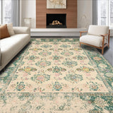 Beige Green Vintage Design Easy Clean Durable Feel(Beige)