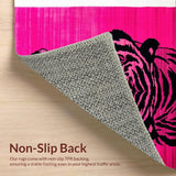 Ultra Soft Area Rug, Non Slip, Stain Resistant, Washable Area Rugs for Living Room, Bedroom, Lush Textured High Pile Aesthetic(Pink)