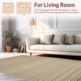 Ultra Soft Area Rug, Non Slip, Stain Resistant, Washable Area Rugs for Living Room, Bedroom, Modern Cozy Tanned Decor(Beige)