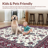 Ultra Soft Area Rug, Non Slip, Stain Resistant, Washable Area Rugs for Living Room, Bedroom, Contemporary Vibrant Trellis Design(White)