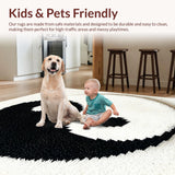 Ultra Soft Area Rug, Non Slip, Stain Resistant, Washable Area Rugs for Living Room, Bedroom, Harmony Symbol Aesthetic Bathroom Washable Carpet(Black)
