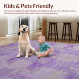Ultra Soft Area Rug, Non Slip, Stain Resistant, Washable Area Rugs for Living Room, Bedroom, Coquette Ribbon Area Rug Sweet Lavish Aesthetic Accent Carpet(Purple)