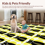 Ultra Soft Area Rug, Non Slip, Stain Resistant, Washable Area Rugs for Living Room, Bedroom, Sophisticated Artistic Animal Pattern(Black)