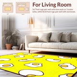 Ultra Soft Area Rug, Non Slip, Stain Resistant, Washable Area Rugs for Living Room, Bedroom, Vibrant Childlike Graphic Style(Yellow)