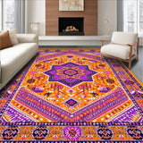 Ultra Soft Area Rug, Non Slip, Stain Resistant, Washable Area Rugs for Living Room, Bedroom, Exotic Tiled Color Splash(Orange)
