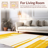 Ultra Soft Area Rug, Non Slip, Stain Resistant, Washable Area Rugs for Living Room, Bedroom, Chic Half Moon Bright Design(Yellow)