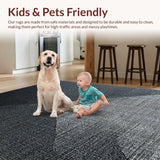 Ultra Soft Area Rug, Non Slip, Stain Resistant, Washable Area Rugs for Living Room, Bedroom, Geometric Bow Rug:  Black Decorative Carpet(Gray)