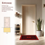 Ultra Soft Area Rug, Non Slip, Stain Resistant, Washable Area Rugs for Living Room, Bedroom, Luxurious Soft Red Texture(Red)