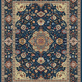 Rustic Blue Brown Geometric Motif(Blue)