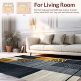 Ultra Soft Area Rug, Non Slip, Stain Resistant, Washable Area Rugs for Living Room, Bedroom, Chic Dark Grey Animal Motif(Gray)