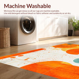 Ultra Soft Area Rug, Non Slip, Stain Resistant, Washable Area Rugs for Living Room, Bedroom, Striking Retro Artistic Expression(Orange)
