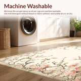 Ultra Soft Area Rug, Non Slip, Stain Resistant, Washable Area Rugs for Living Room, Bedroom, Nature Inspired Kitchen Mat Non Skid with Artistic Appeal(Beige)