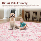 Ultra Soft Area Rug, Non Slip, Stain Resistant, Washable Area Rugs for Living Room, Bedroom, Delicate Mauve Serene Atmosphere(Pink)