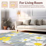 Ultra Soft Area Rug, Non Slip, Stain Resistant, Washable Area Rugs for Living Room, Bedroom, Modern Whimsical Petal Design(Gray)