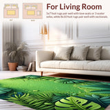 Ultra Soft Area Rug, Non Slip, Stain Resistant, Washable Area Rugs for Living Room, Bedroom, Tropical Palm Leaf Kitchen Non-Slip Runner Rug(Green)