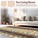 Ultra Soft Area Rug, Non Slip, Stain Resistant, Washable Area Rugs for Living Room, Bedroom, Earthy Toned Irregular Animal Motif(Beige)