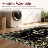 Ultra Soft Area Rug, Non Slip, Stain Resistant, Washable Area Rugs for Living Room, Bedroom, Dark Elegance Animal Pattern(Black)