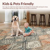 Ultra Soft Area Rug, Non Slip, Stain Resistant, Washable Area Rugs for Living Room, Bedroom, Rustic Diamond Patterned Charm(Orange)