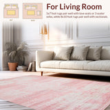 Ultra Soft Area Rug, Non Slip, Stain Resistant, Washable Area Rugs for Living Room, Bedroom, Whimsical Plush Color-Blend Style(Pink)