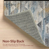 Ultra Soft Area Rug, Non Slip, Stain Resistant, Washable Area Rugs for Living Room, Bedroom, Boho Triangle Weave Carpet(Beige)