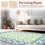 Ultra Soft Area Rug, Non Slip, Stain Resistant, Washable Area Rugs for Living Room, Bedroom, Inviting Round Shape with Animal Illustrations(Beige)