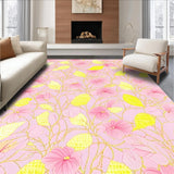Ultra Soft Area Rug, Non Slip, Stain Resistant, Washable Area Rugs for Living Room, Bedroom, Contemporary Floral Artful Display(Pink)
