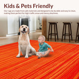 Ultra Soft Area Rug, Non Slip, Stain Resistant, Washable Area Rugs for Living Room, Bedroom, Transitional Deep Orange Palette(Orange)