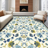Ultra Soft Area Rug, Non Slip, Stain Resistant, Washable Area Rugs for Living Room, Bedroom, Charming Yellow Toned Vintage Charm(White)