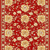 Ultra Soft Area Rug, Non Slip, Stain Resistant, Washable Area Rugs for Living Room, Bedroom, Lively Sunflower Inspired Pattern(Red)