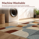 Ultra Soft Area Rug, Non Slip, Stain Resistant, Washable Area Rugs for Living Room, Bedroom, Contemporary Neutral Office Non-Shedding Abstract Rug(Beige)