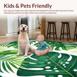 Ultra Soft Area Rug, Non Slip, Stain Resistant, Washable Area Rugs for Living Room, Bedroom, Vibrant Green Botanical Fusion(Green)