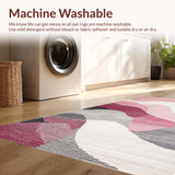 Ultra Soft Area Rug, Non Slip, Stain Resistant, Washable Area Rugs for Living Room, Bedroom, Stylish Modern Artistic Expression(Pink)