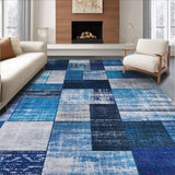 Eclectic Patchwork Geometric Fusion(Blue)