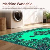 Ultra Soft Area Rug, Non Slip, Stain Resistant, Washable Area Rugs for Living Room, Bedroom, Boho Turquoise Bedroom Area Rug for High Traffic(Green)