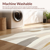 Artistic Area Showcasing Bold Abstract Design in Creamy Tones(Beige)