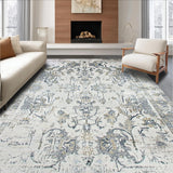 Ultra Soft Area Rug, Non Slip, Stain Resistant, Washable Area Rugs for Living Room, Bedroom, Rustic Gray Textured Elements(Beige)
