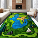 Kid Friendly Moss Green Geographical Theme(Green)