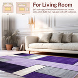 Ultra Soft Area Rug, Non Slip, Stain Resistant, Washable Area Rugs for Living Room, Bedroom, Elegant Plush Contemporary Style(Purple)