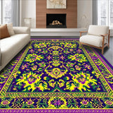 Ultra Soft Area Rug, Non Slip, Stain Resistant, Washable Area Rugs for Living Room, Bedroom, Striking Earthy Multicolor Swirls(Purple)