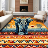 Ultra Soft Area Rug, Non Slip, Stain Resistant, Washable Area Rugs for Living Room, Bedroom, Stylish Tribal Patterned Accent(Orange)