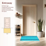 Ultra Soft Area Rug, Non Slip, Stain Resistant, Washable Area Rugs for Living Room, Bedroom, Sports Theme Non Slip Summer Doormat(Blue)