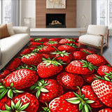 Ultra Soft Area Rug, Non Slip, Stain Resistant, Washable Area Rugs for Living Room, Bedroom, Cheerful Fruit-Shaped Decorative Piece(Red)