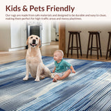 Ultra Soft Area Rug, Non Slip, Stain Resistant, Washable Area Rugs for Living Room, Bedroom, Lively Watercolor Splash Pattern(Blue)