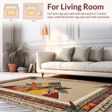 Ultra Soft Area Rug, Non Slip, Stain Resistant, Washable Area Rugs for Living Room, Bedroom, Natural Fishing Cabin Non-Slip Accent Rug(Beige)