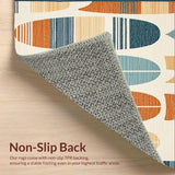 Ultra Soft Area Rug, Non Slip, Stain Resistant, Washable Area Rugs for Living Room, Bedroom, Whimsical Nautical Surfboard Design(Orange)